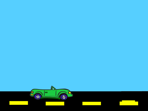 Rollin' down a road