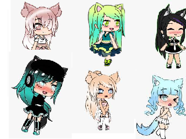 i drew six gacha characters