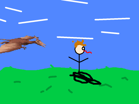 add yourself running from a dinosaur