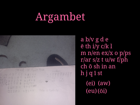 Argambet Language for Carlin (Later Please)