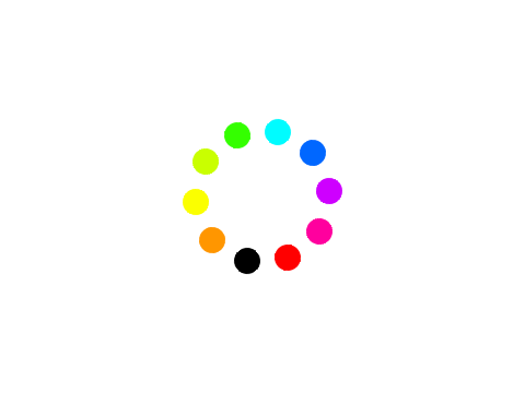 Rotating Colored Dots