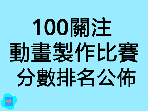100關注動畫製作比賽 - 分數排名公佈