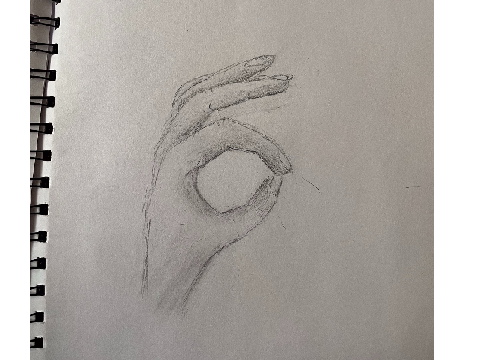 A weird drawing of a hand