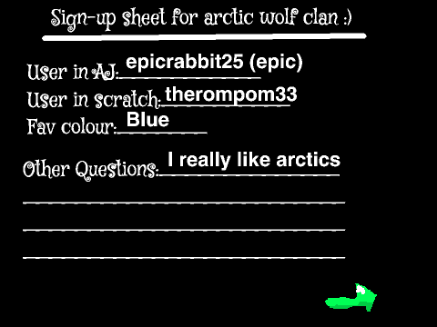 Animal Jam Arctic Wolf Clan Sign-Up Sheet remix