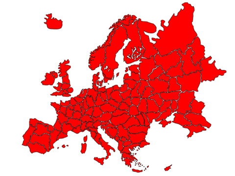 Regions of Europe Vector Map