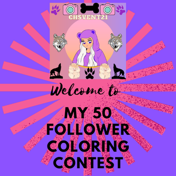 50 follower coloring contest winner gets 20 Follows