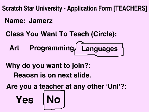 Teacher Application Form For Jamerz