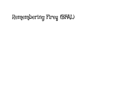 Remembering Firey (BFAL)