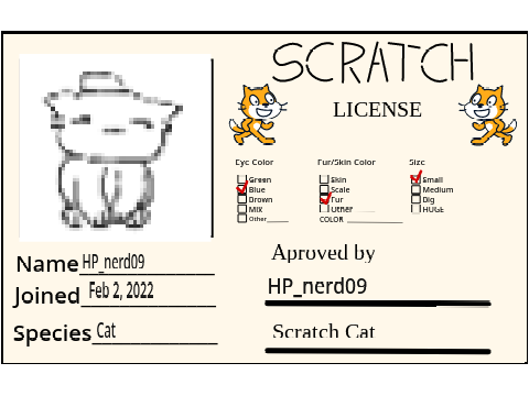 My Scratch License!