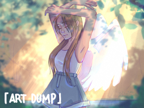 some personal art :D feat. rendered backgrounds?! // art dump