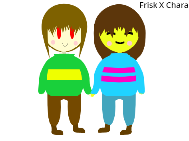 Frisk x Chara for Pacifist-Frisk