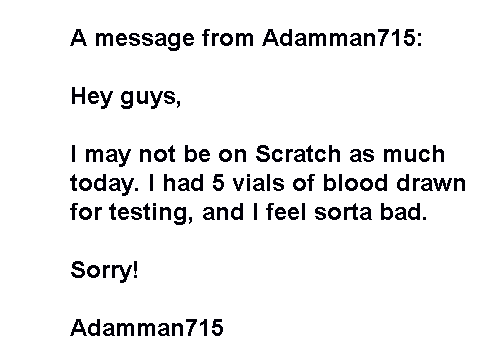 A message from me