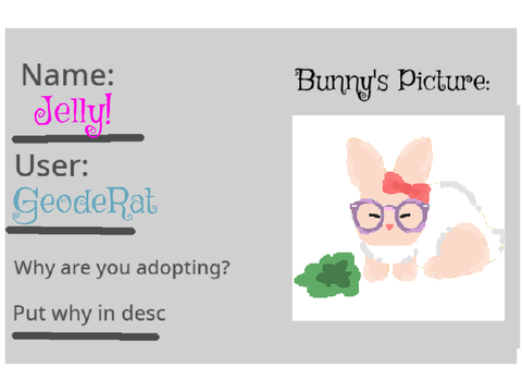 Bunny Adoption card remix