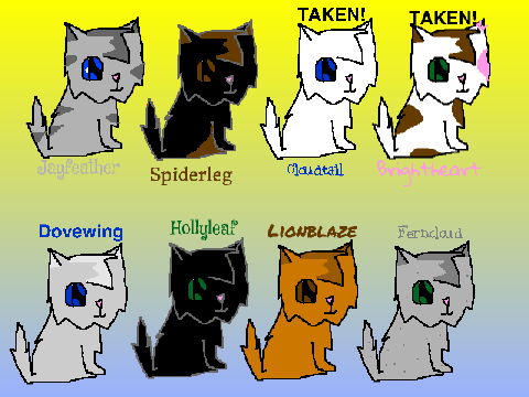 Thunderclan adoptables!