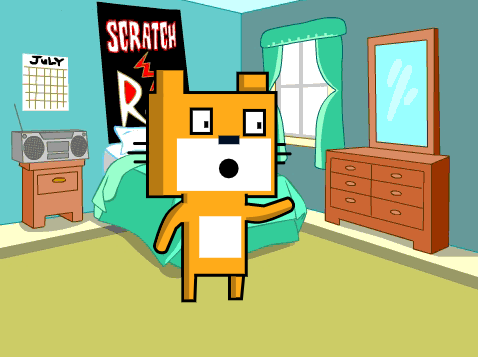 make scratch cat say something