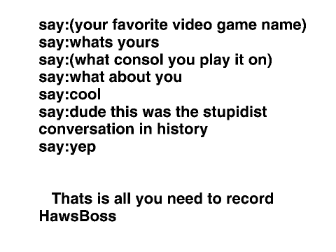 What you need to record HawsBoss