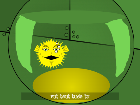 yellow pufferfish singing meme but it's remade with Scratch