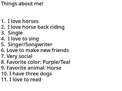 Things about me!