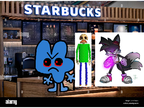 Four.exe for hire 22: Starbucks ft baldi.exe and evil dark tails 