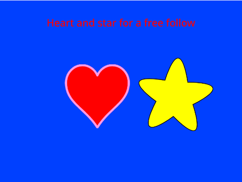 Heart and star for a free follow 