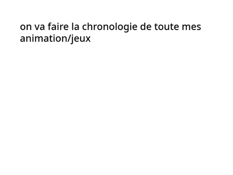 la chronologie de mes projet