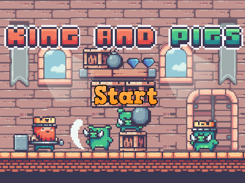 King and Pigs _ # Adventure # Battle # platformer #scrolling platformer