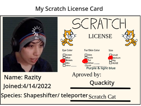 My Scratch License :) 