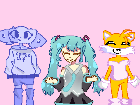 Me,Tails, and miku