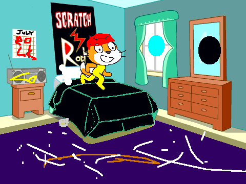 teenagers welcome into his room