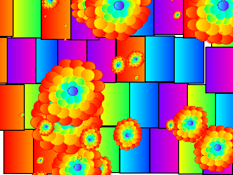 rainbow and flowers