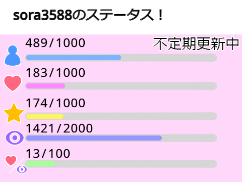私のステータス＆コメント欄