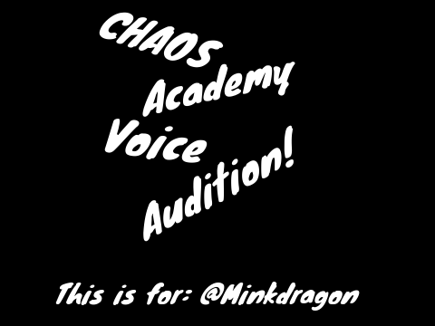 My audition!