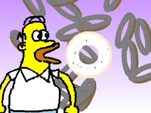 Homer Simpsons Eating Donuts