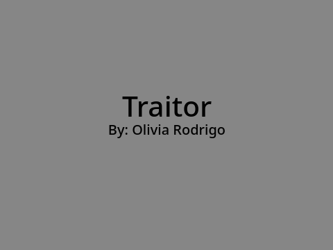 Traitor cover 