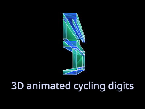 3D animated cycling digits - 100% pen