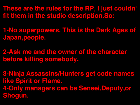 Read This! For Samurai-Ninja RP