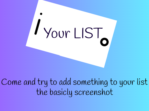 ⌦ YOUR LIST ⌫