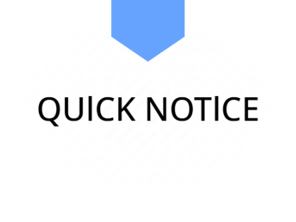 |I Just a Quick Notice |I