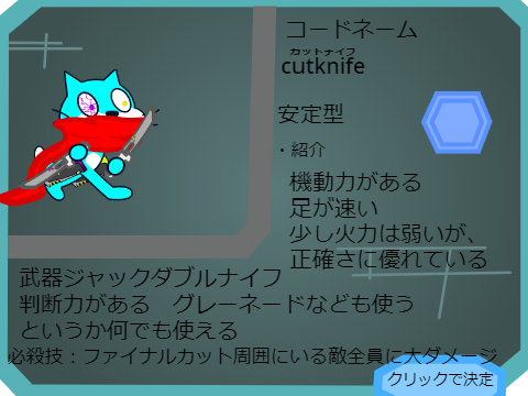 猫の銃火器戦記:新キャラクター「カットナイフ」実装用