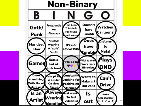 non-binary bingo!!!! remix remix remix