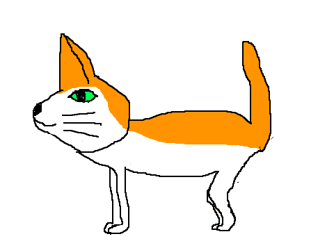 Whitecloud blinking and waving her tail