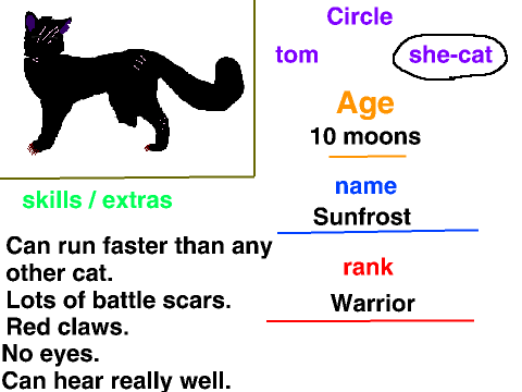 Pineclan RPV clan form entry: Sunfrost