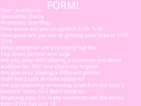 My audition <3