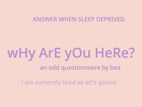 This is totally productive. Answer these when you're sleep deprived.  remix