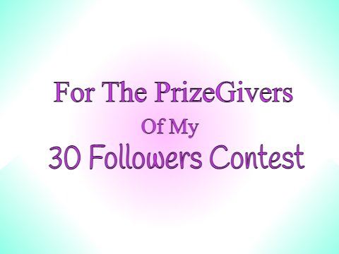 Entry & Info For PrizeGivers Of My 30 Followers Contest!