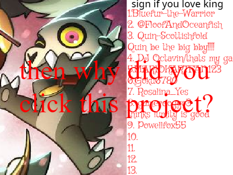 Sign if you love King! You do, right? remix