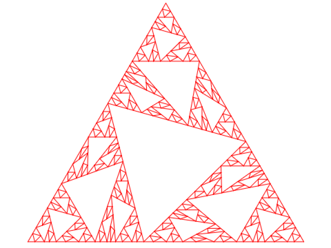 Sierpinski triangle, but with a twist.