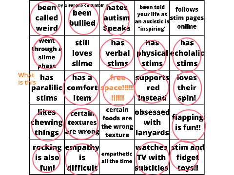 autistic does an autism bingo remix