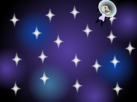 floating in space