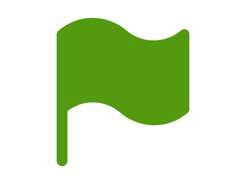 Green flag and stop sign